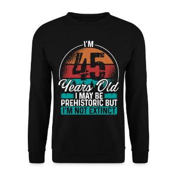 45 Birthday Idea Men Birthdays Funny 45 Year Old - Unisex Pullover - Schwarz - Vorne - Alina (178cm) & Michal (187cm)