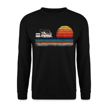Steam Train Driver Trainspotting - Unisex Pullover - Schwarz - Vorne - Alina (178cm) & Michal (187cm)