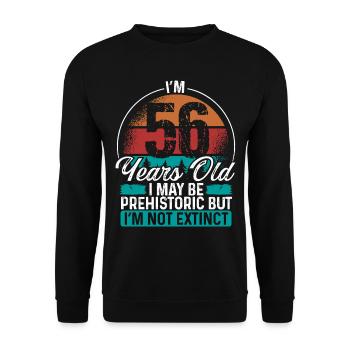 56 Idée d’anniversaire Hommes Anniversaires Drôle 56 ans - Sweat-shirt Unisexe - noir - Devant - Alina (178cm) & Michal (187cm)