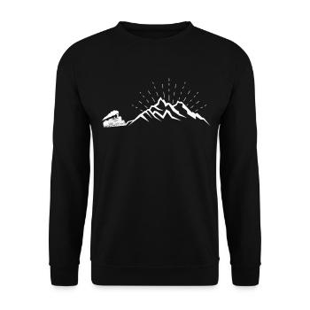 Steam Train Driver Trainspotting - Unisex Sweatshirt - black - Front - Alina (178cm) & Michal (187cm)
