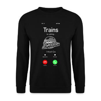 Conducteur de train à vapeur Trainspotting - Sweat-shirt Unisexe - noir - Devant - Alina (178cm) & Michal (187cm)