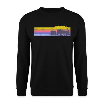 Steam Train Driver Trainspotting - Unisex Pullover - Schwarz - Vorne - Alina (178cm) & Michal (187cm)