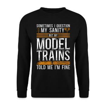 Conducteur de train diesel de marchandises - Sweat-shirt Unisexe - noir - Devant - Alina (178cm) & Michal (187cm)