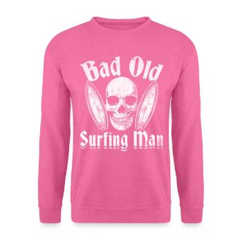 Wave Surfer Bad Old Surfer Man Surfer - Unisex Pullover - Pink - Vorne