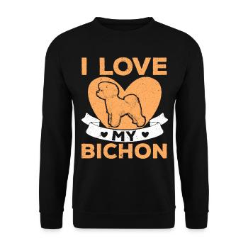 Bichon Frise Dog Lover Dog Breeder chiot Pfo - Sweat-shirt Unisexe - noir - Devant - Alina (178cm) & Michal (187cm)