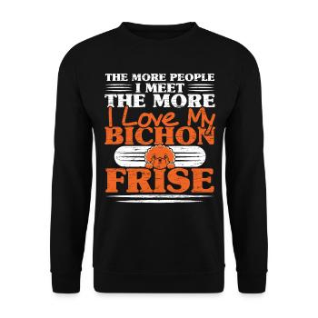 Bichon Frise Dog Lover Dog Breeder chiot Pfo - Sweat-shirt Unisexe - noir - Devant - Alina (178cm) & Michal (187cm)