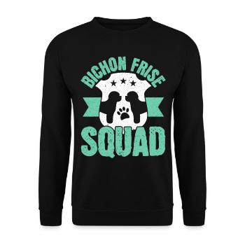 Bichon Frise Kader Hundeliebhaber Welpe Pfote Lieb - Unisex Pullover - Schwarz - Vorne - Alina (178cm) & Michal (187cm)