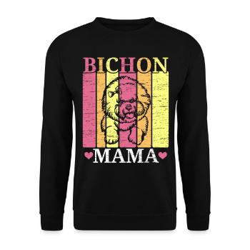 Bichon Frise Mama Dog Lover chiot Paw Love - Sweat-shirt Unisexe - noir - Devant - Alina (178cm) & Michal (187cm)