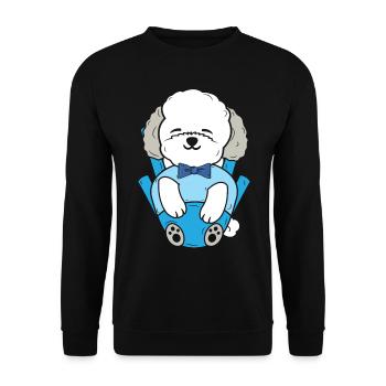 Bichon Frise Hundeliebhaber Hundezüchter Welpe Pfo - Unisex Pullover - Schwarz - Vorne - Alina (178cm) & Michal (187cm)