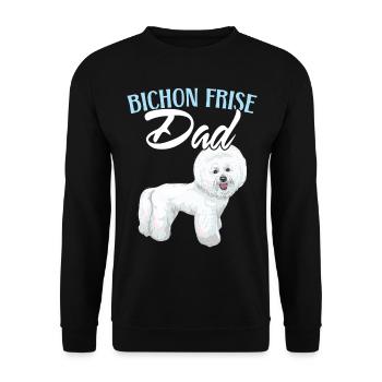 Bichon Frise Papa Dog Lover Dog Breeder chiot - Sweat-shirt Unisexe - noir - Devant - Alina (178cm) & Michal (187cm)