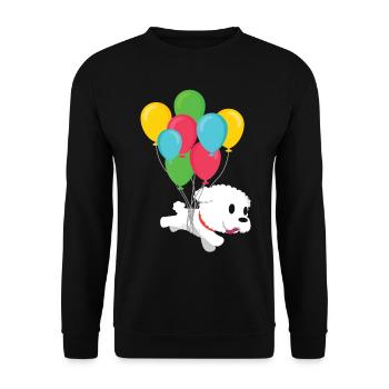 Bichon Frise Hundeliebhaber Hundezüchter Welpenpfo - Unisex Pullover - Schwarz - Vorne - Alina (178cm) & Michal (187cm)