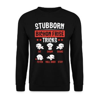 Persistant Bichon Frise Tricks Dog Lovers Wel - Sweat-shirt Unisexe - noir - Devant - Alina (178cm) & Michal (187cm)