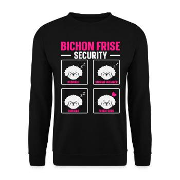 Bichon Frise Sécurité Chien Amoureux Chiot Patte - Sweat-shirt Unisexe - noir - Devant - Alina (178cm) & Michal (187cm)