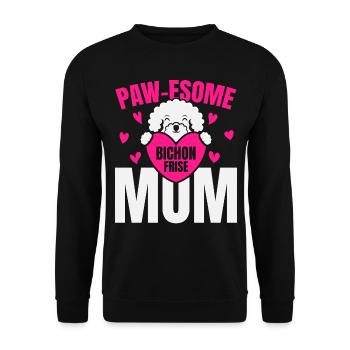 Pawesome Bichon Frise Mama Dog Lover chiot Pf - Sweat-shirt Unisexe - noir - Devant - Alina (178cm) & Michal (187cm)