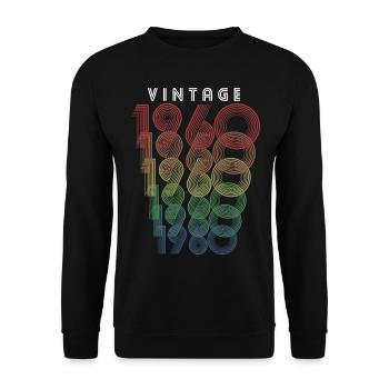Millésime 1960 Année de naissance 1960 Millésime Anniversaire - Sweat-shirt Unisexe - noir - Devant - Alina (178cm) & Michal (187cm)