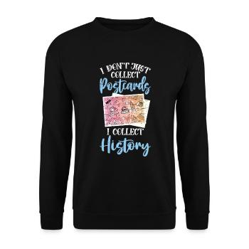 Deltiology I Collect History Deltiologist - Unisex Sweatshirt - black - Front - Alina (178cm) & Michal (187cm)