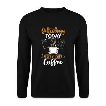 Deltiologie-kaffee Deltiologe-postkarten-sammler - Unisex Pullover - Schwarz - Vorne - Alina (178cm) & Michal (187cm)