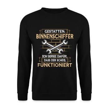 Binnenschiffer Boot Seemann - Unisex Pullover - Schwarz - Vorne - Alina (178cm) & Michal (187cm)