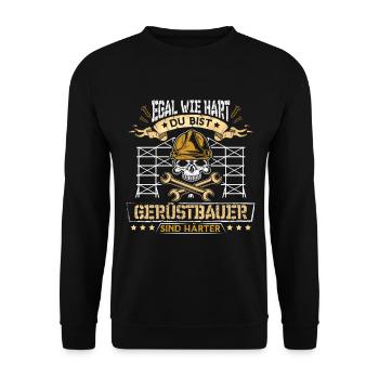 Gerüstbauer Gerüstbau Bauarbeiter Baustelle - Unisex Pullover - Schwarz - Vorne - Alina (178cm) & Michal (187cm)