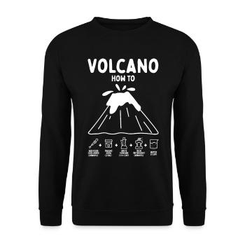 Volcano How To Geology Geologist Mineralogy - Unisex Sweatshirt - black - Front - Alina (178cm) & Michal (187cm)