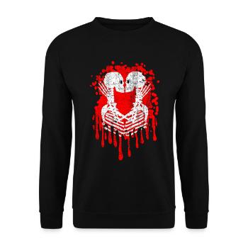 Squelette gothique tombant Amour votre tendre - Sweat-shirt Unisexe - noir - Devant - Alina (178cm) & Michal (187cm)
