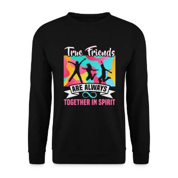 Friendship gift for good friend - Unisex Sweatshirt - black - Front - Alina (178cm) & Michal (187cm)