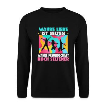 Friendship gift for good friend - Unisex Sweatshirt - black - Front - Alina (178cm) & Michal (187cm)