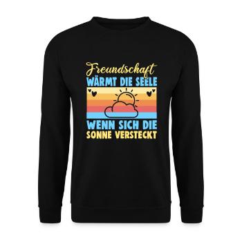 Friendship gift for good friend - Unisex Sweatshirt - black - Front - Alina (178cm) & Michal (187cm)