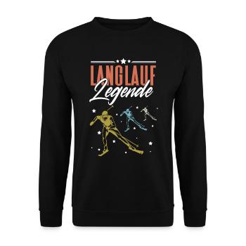 Cross-country biathlon cross-country skiers - Unisex Sweatshirt - black - Front - Alina (178cm) & Michal (187cm)