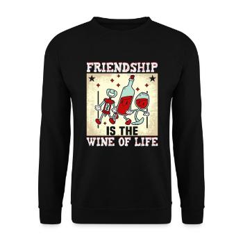 Friendship gift for good friend - Unisex Sweatshirt - black - Front - Alina (178cm) & Michal (187cm)