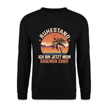 Pensionierung Geschenkidee Rentner Arbeitskollege - Unisex Pullover - Schwarz - Vorne - Alina (178cm) & Michal (187cm)