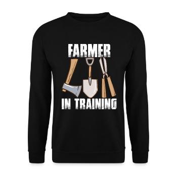 Agriculteur en formation Agriculture agricole Drôle d’agriculteur - Sweat-shirt Unisexe - noir - Devant - Alina (178cm) & Michal (187cm)