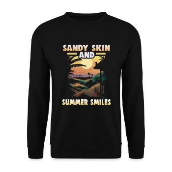 Beach holiday by the sea Design beach motif - Unisex Sweatshirt - black - Front - Alina (178cm) & Michal (187cm)
