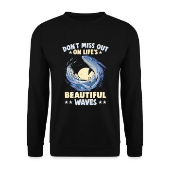 Beach holiday by the sea Design beach motif - Unisex Sweatshirt - black - Front - Alina (178cm) & Michal (187cm)