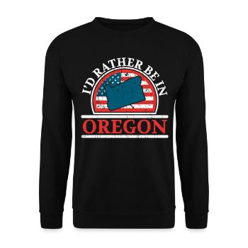 I would rather be in Oregon USA America Oregon - Unisex Sweatshirt - black - Front - Alina (178cm) & Michal (187cm)