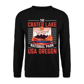 Der Crater Lake National Park USA Oregon Oregonian - Unisex Sweatshirt - black - Front - Alina (178cm) & Michal (187cm)