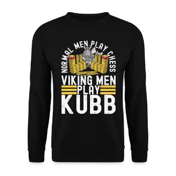 Kubb Wikinger Schach - Unisex Pullover - Schwarz - Vorne - Alina (178cm) & Michal (187cm)