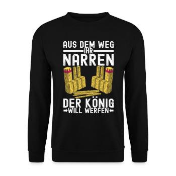 Kubb Wikinger Schach - Unisex Pullover - Schwarz - Vorne - Alina (178cm) & Michal (187cm)