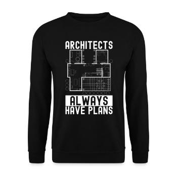 Architect Architecture - Unisex Sweatshirt - black - Front - Alina (178cm) & Michal (187cm)