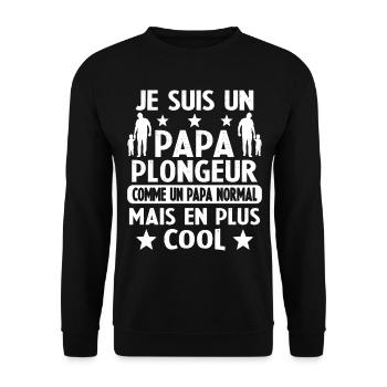 Un Papa Plongeur Comme Papa Normal Mais Plus Cool - Sweat-shirt Unisexe - noir - Devant - Alina (178cm) & Michal (187cm)