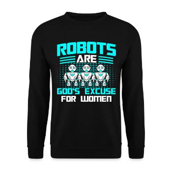 Roboter Robotik Ingenieur Kostüm Roboter - Unisex Pullover - Schwarz - Vorne - Alina (178cm) & Michal (187cm)