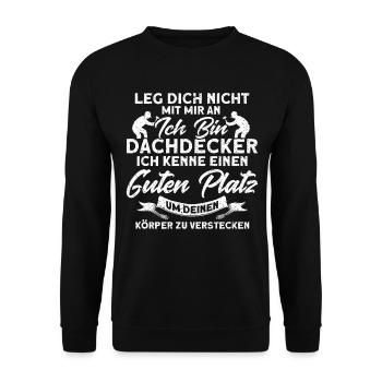 Dachdecker Geselle Dachdecker Dachdeckermeister - Unisex Pullover - Schwarz - Vorne - Alina (178cm) & Michal (187cm)
