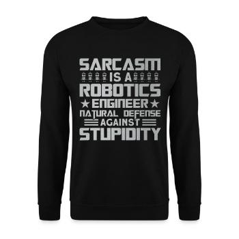 Roboter Robotik Ingenieur Kostüm Roboter - Unisex Pullover - Schwarz - Vorne - Alina (178cm) & Michal (187cm)
