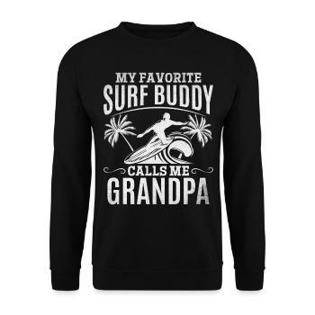 Surfen Mein Lieblings-Surfer-Kumpel nennt mich - Unisex Pullover - Schwarz - Vorne - Alina (178cm) & Michal (187cm)