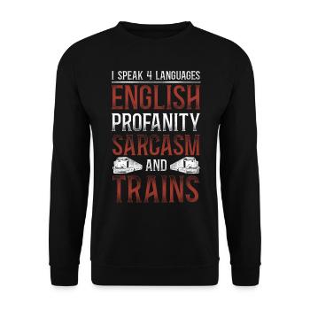 Freight Diesel Train Driver - Unisex Sweatshirt - black - Front - Alina (178cm) & Michal (187cm)
