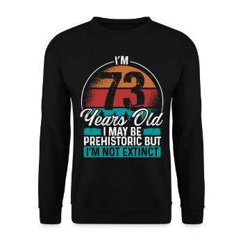 73 Birthday Idea Men Birthdays Funny 73 Year Old - Unisex Pullover - Schwarz - Vorne - Alina (178cm) & Michal (187cm)