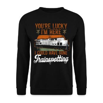 Conducteur de train diesel de marchandises - Sweat-shirt Unisexe - noir - Devant - Alina (178cm) & Michal (187cm)