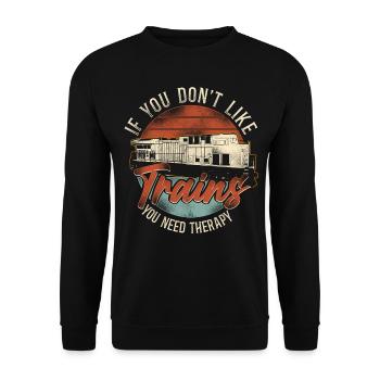 Freight Diesel Train Driver - Unisex Sweatshirt - black - Front - Alina (178cm) & Michal (187cm)