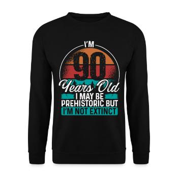 90 Birthday Idea Men Birthdays Funny 90 Year Old - Unisex Sweatshirt - black - Front - Alina (178cm) & Michal (187cm)