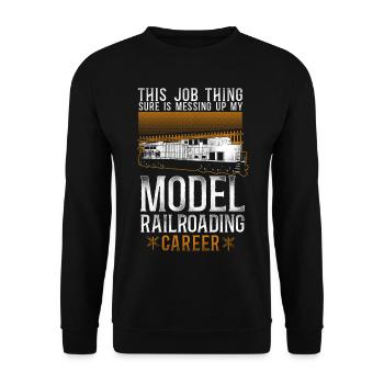 Freight Diesel Train Driver - Unisex Sweatshirt - black - Front - Alina (178cm) & Michal (187cm)
